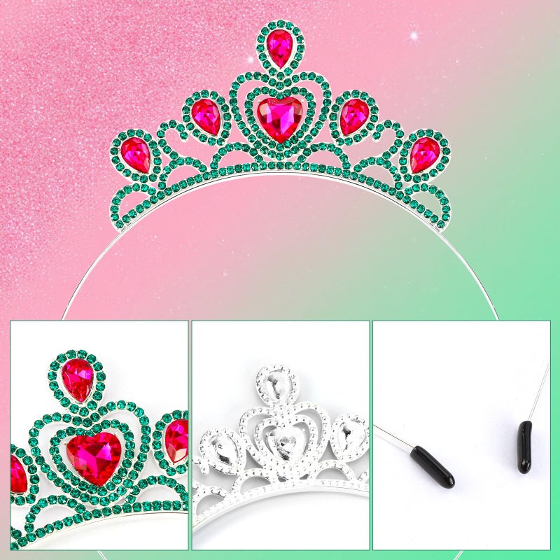 هابدو طوق رأس هابدو مرصع بالكريستال الوردي والأخضر للنساء والفتيات، طوق رأس أنيق مزين بأحجار الراين بتصميم ساحر، إكسسوارات شعر براقة، هدية مثالية لها، النمط B - Image 3